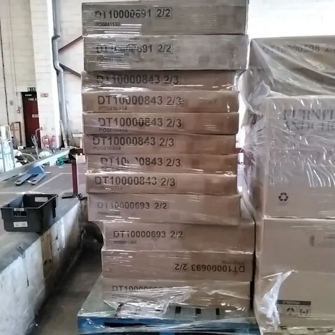 PALLET OF ASSORTED BRAND NEW BUT INCOMPLETE BOXED FURNITURE PARTS AND PIECES