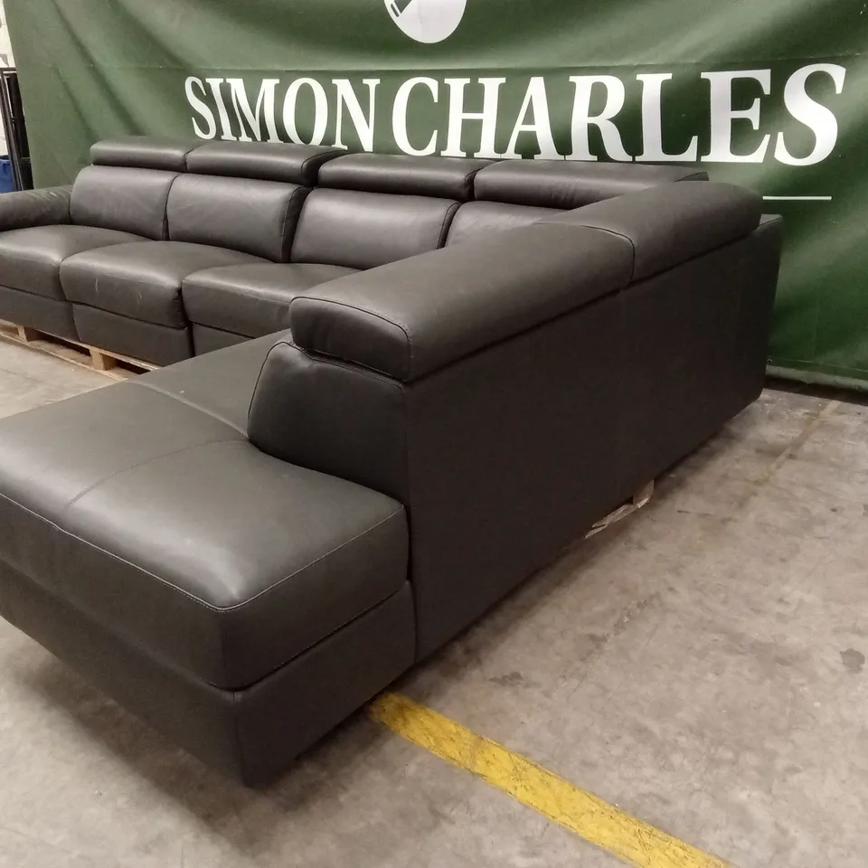 QUALITY DESIGNER ITALIAN MADE RICCARDO LEATHER ELECTRIC RECLINER CORNER SOFA