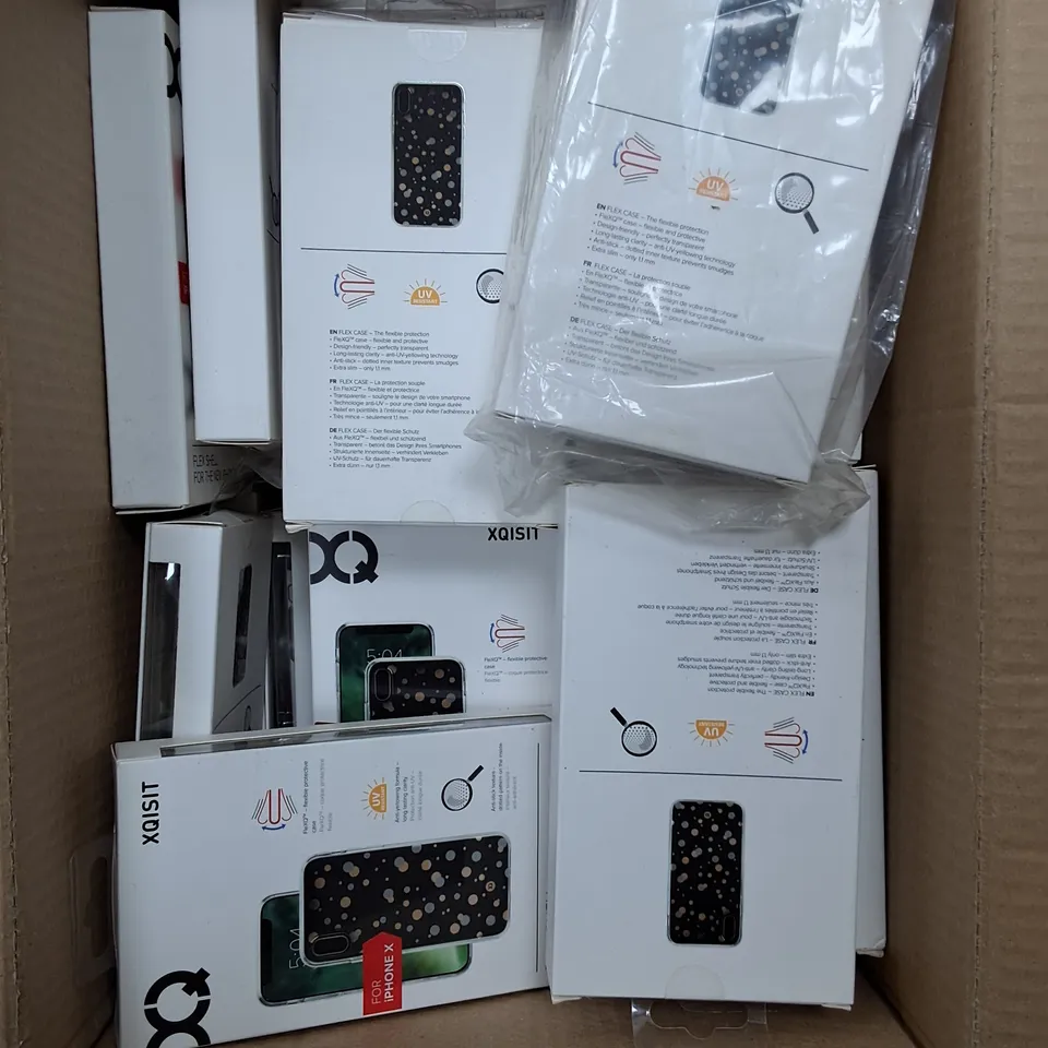 LARGE BOX OF ASSORTED IPHONE X CASES BY XQISIT