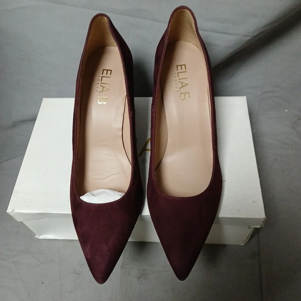 ELIA B LONDON BURGUNDY SUEDE PUMPS – UK 8 (EU 41) – BOXED