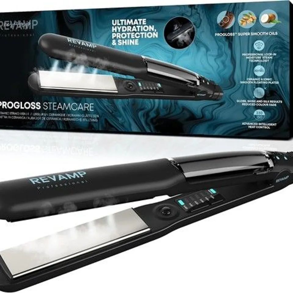 BOXED REVAMP PROGLOSS STEAMCARE CERAMIC STRAIGHTENER ST-1600-GB