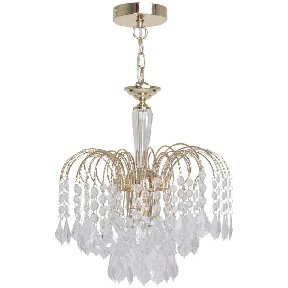 BOXED CAUTHEN CRYSTAL CHANDELIER - POLISHED BRASS FINISH 