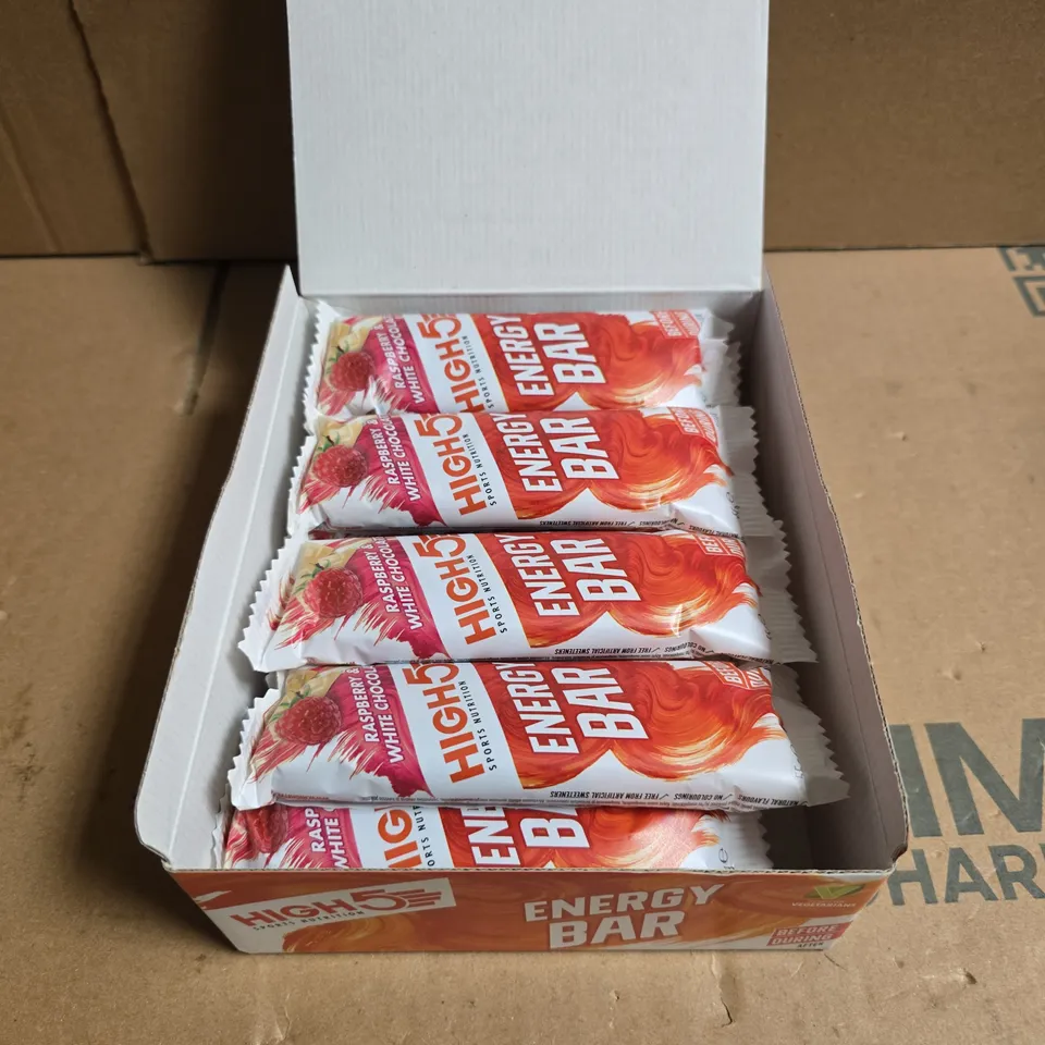 HIGH5 ENERGY BAR – RASPBERRY & WHITE CHOCOLATE, 12 X 55G BULK PACK