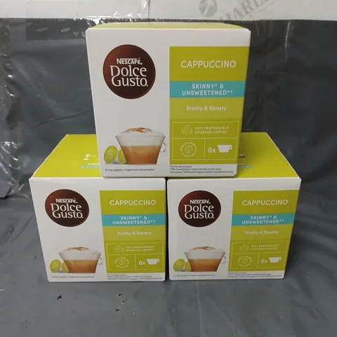 LOT OF 3 DOLCE GUSTO CAPPUCCINO SKINNY & UNSWEETENED COFFEE PODS