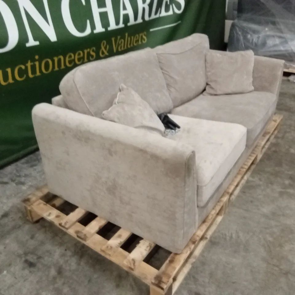 MESSINA 3 SEATER STANDARD BACK FABRIC SOFA - NATURAL RRP £649