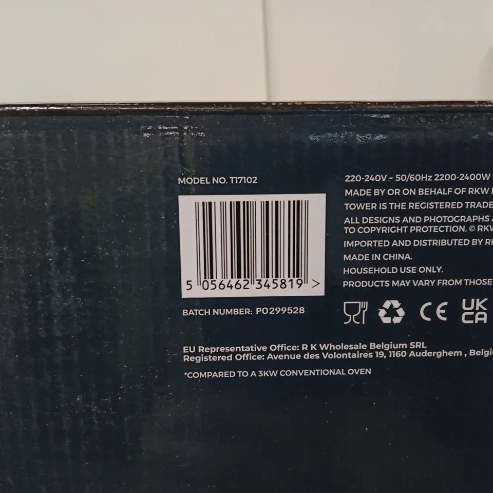 TOWER VIZON 11 LITRE DUAL COMPARTMENT AIR FRYER OVEN (T17102) – BOXED