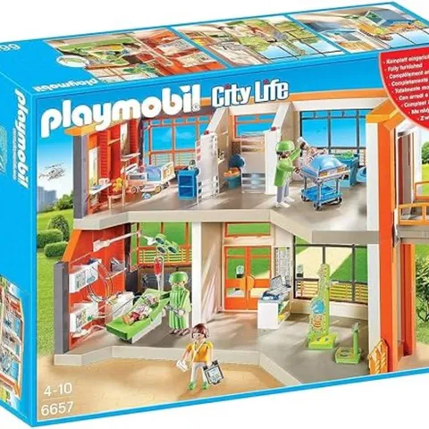 TWO BRAND NEW BOXED PLAYMOBIL 6657 CITY LIFE FURNISHED CHILDREN'S HOSPITAL, FUN IMAGINATIVE ROLE-PLAY, PLAYSETS SUITABLE FOR CHILDREN AGES 4+ 