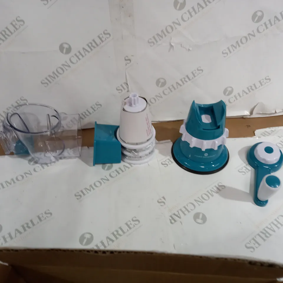 COOK'S ESSENTIALS SPEED GRATER & SLICER WITH SUCTION BASE IN TEAL