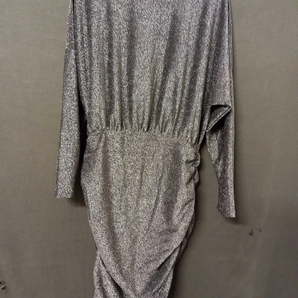 RIVER ISLAND 90S ICON DRESS IN GOLD SPARKLE EFFECT - UK 16