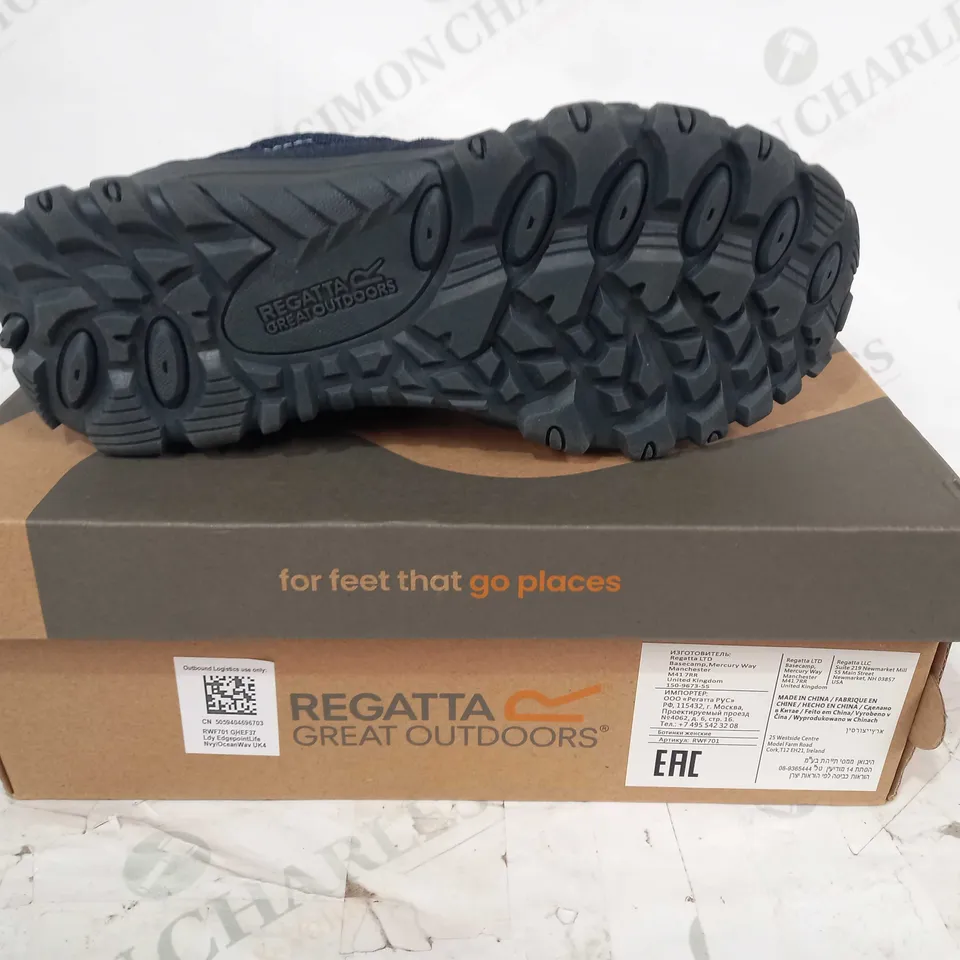 BOXED PAIR OF REGATTA LADY EDGEPOINT LIFE TRAINERS IN NAVY UK SIZE 4