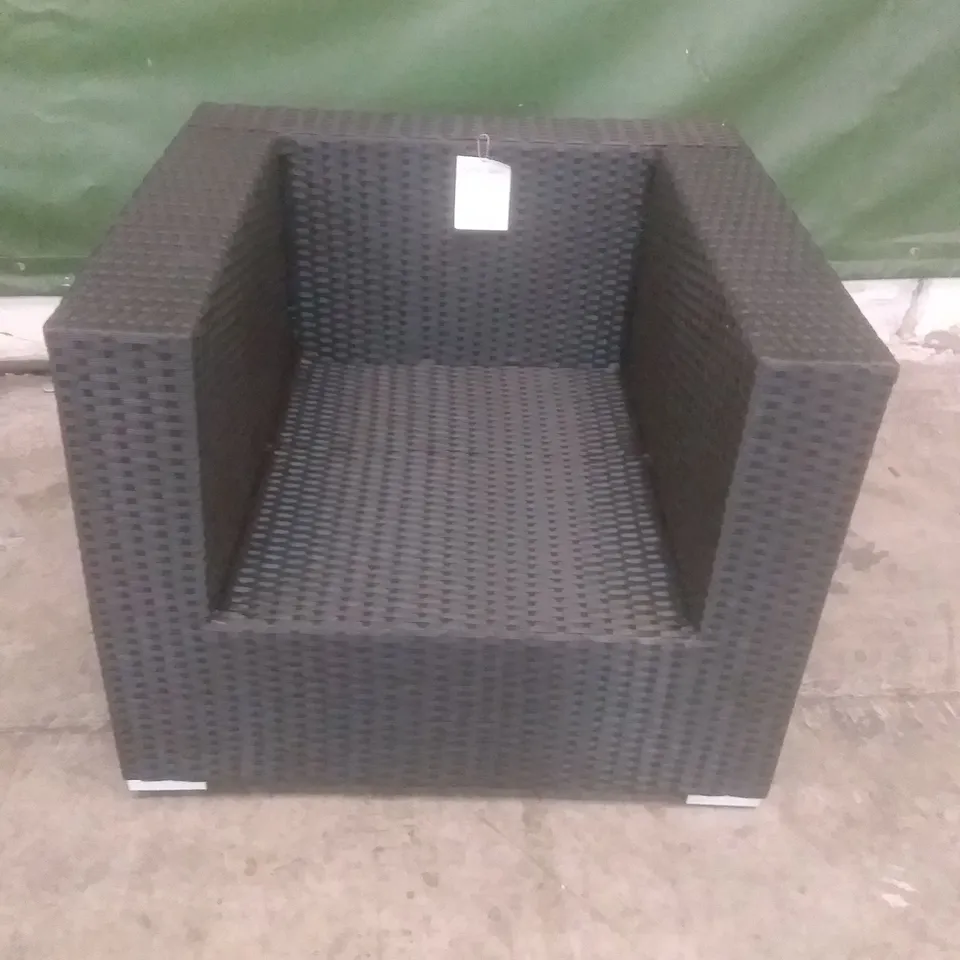 RATTAN EFFECT BLACK GARDEN CHAIR