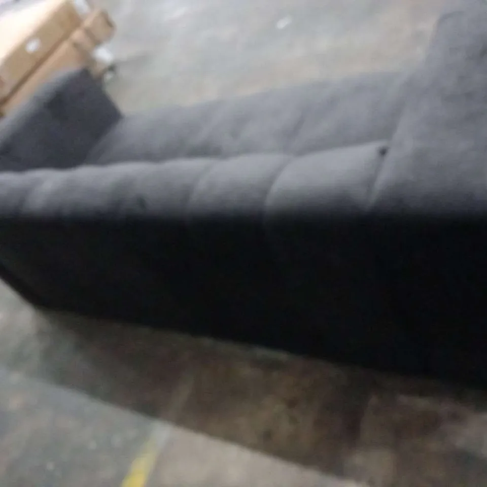 DESIGNER BLACK FABRIC THREE SEATER SOFA