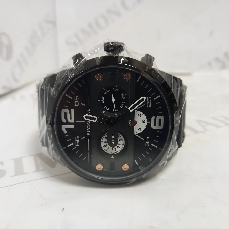 RUCKSTUHL CHRONOGRAPH LEATHER STRAP WATCH RRP £560
