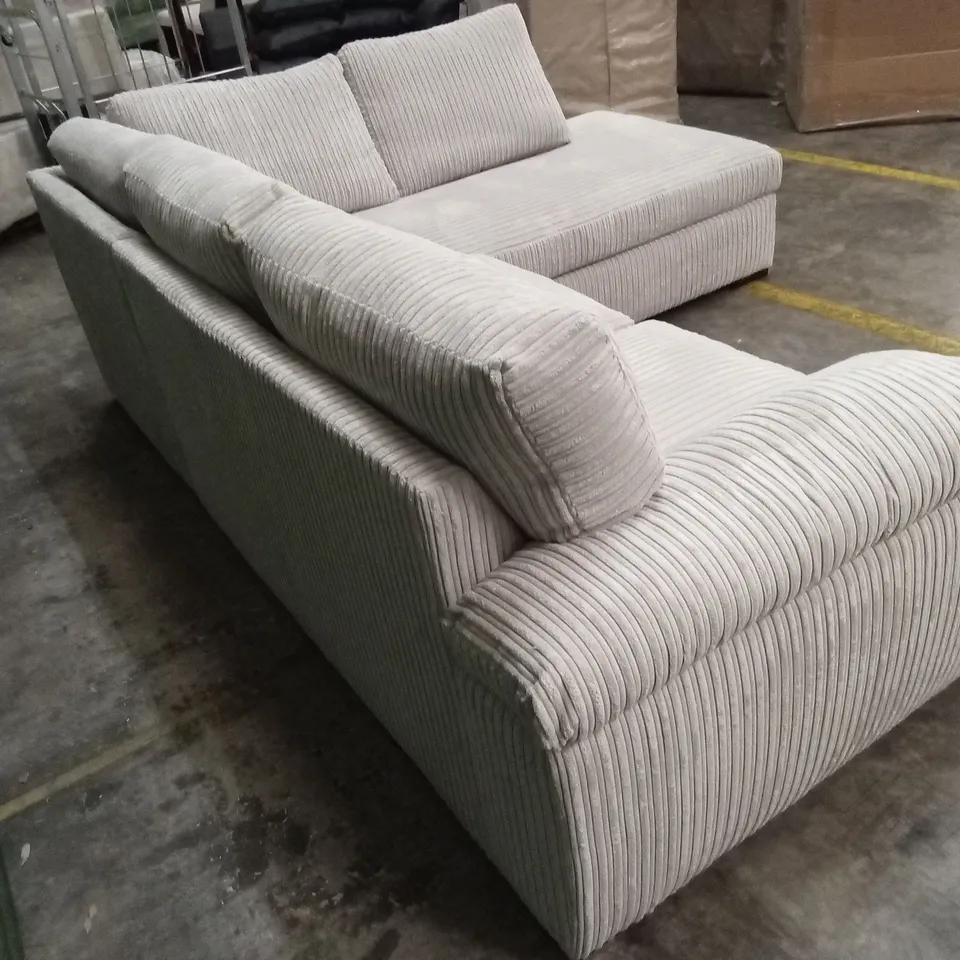 AMALFI STANDARD BACK FABRIC RIGHT HAND CORNER CHAISE SOFA - SILVER RRP £949