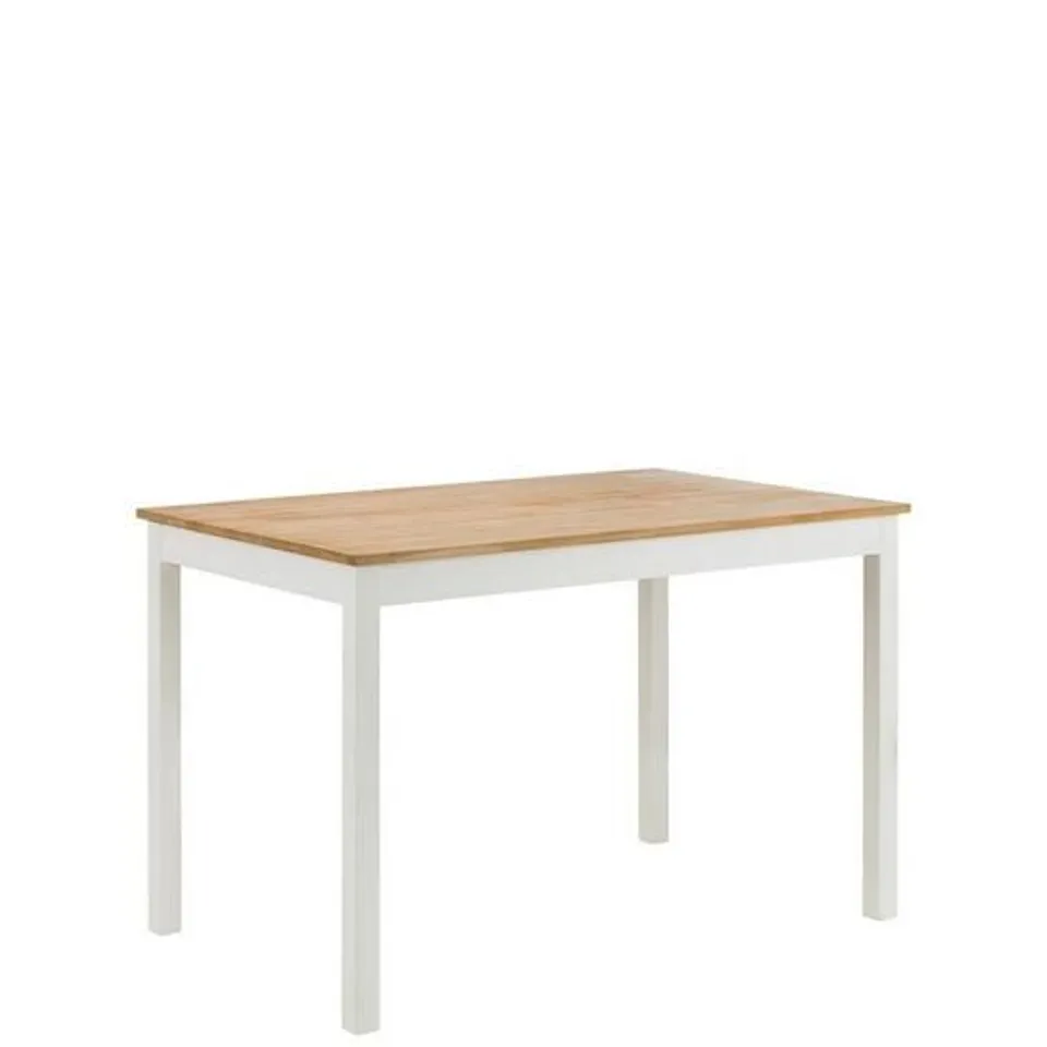 BOXED GRADE 1 COXMOOR WHITE/OAK DINING TABLE (1 BOX)