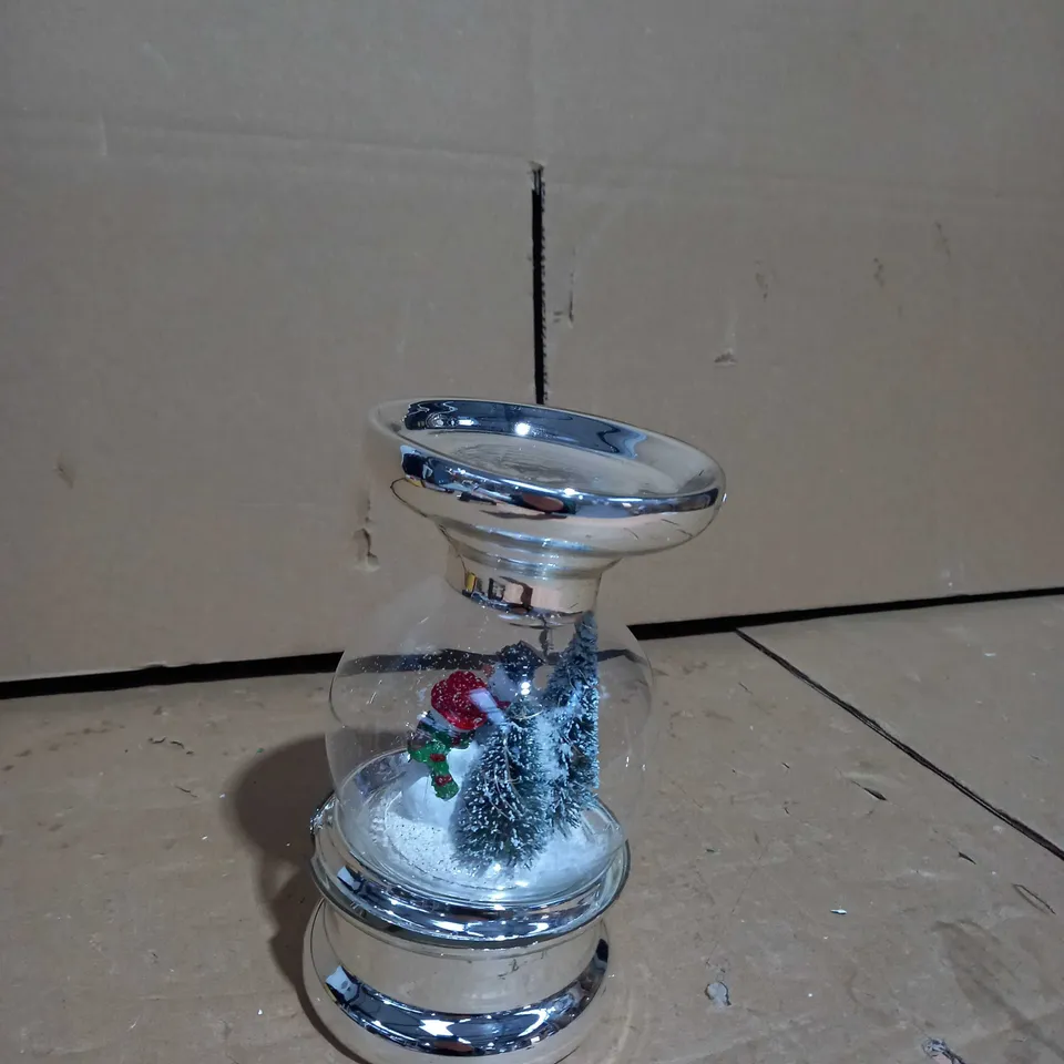 SANTA EXPRESS PRE-LIT SCENIC SNOWY CANDLE HOLDER - SNOWMAN