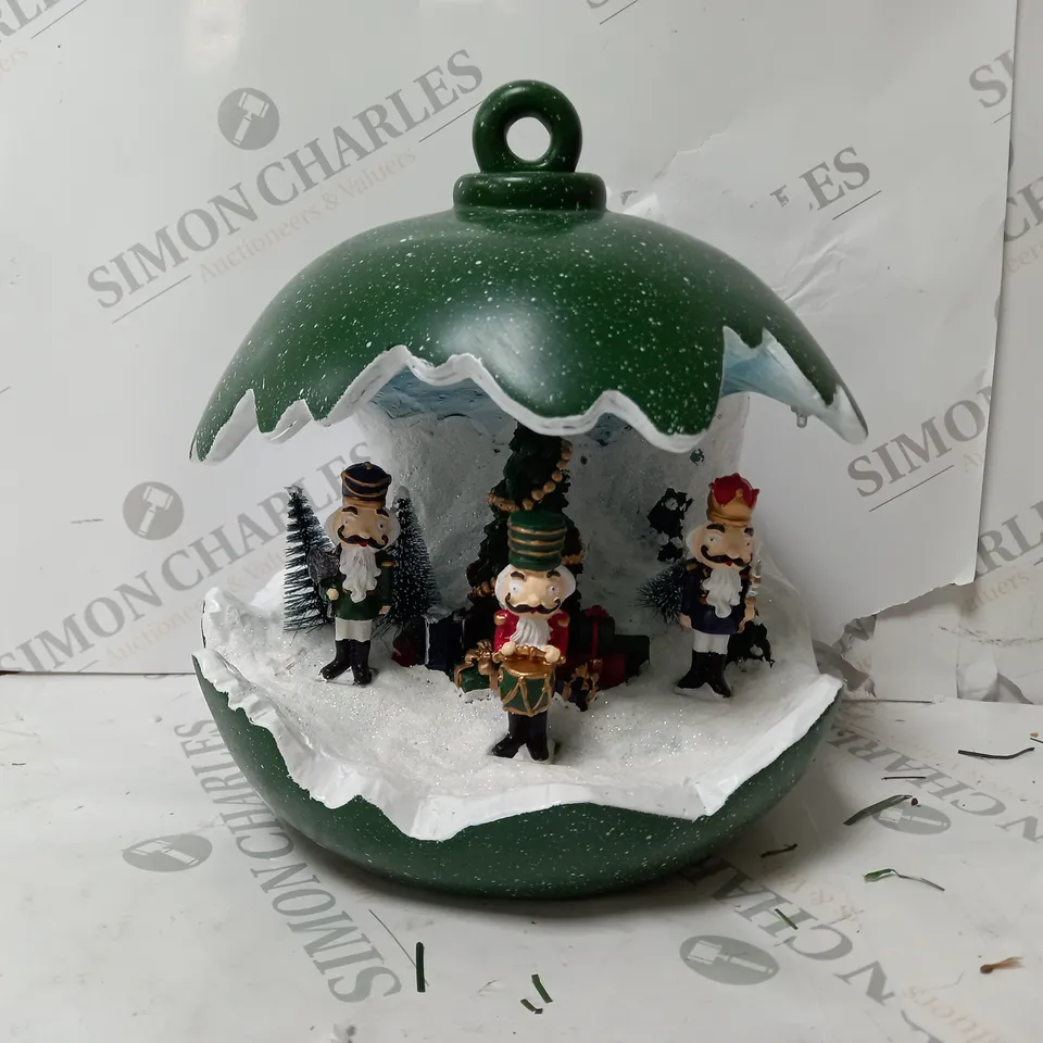 BOXED SANTAS EXPRESS PRE-LIT SPHERE WITH CHRISTMAS CHARACTER SCENE