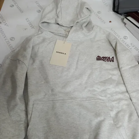 ADANOLA ACTIVE RETRO SPORT OVERSIZED HOODIE - LIGHT GREY 