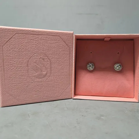 BOXED SWAROVSKI CIRCULAR CUT EARRINGS 