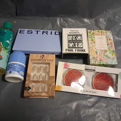 APPROXIMATELY 20 ASSORTED HEALTH AND BEAUTY PRODUCTS TO INCLUDE; ESTRID, CHILDS FAMR, PAUL FRANK AND GLAMOROUS NAILS