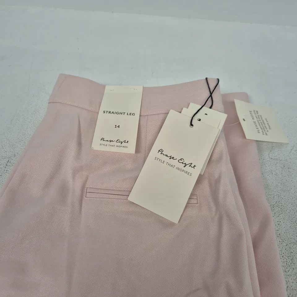 PHASE EIGHT PALE PINK WOOL TROUSERS – UK 14