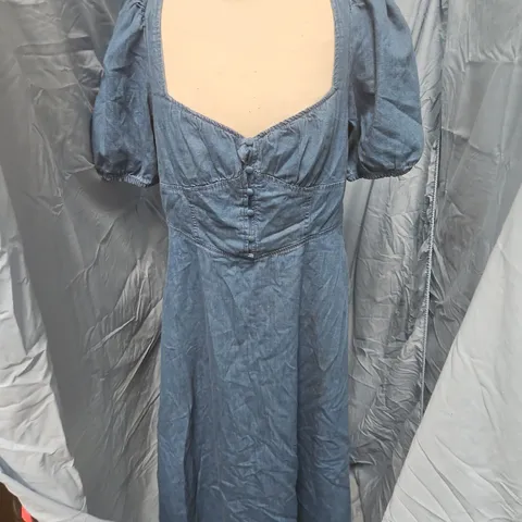 NOBODYS CHILD TULLA MIDI DENIM DRESS IN BLUE - UK 12