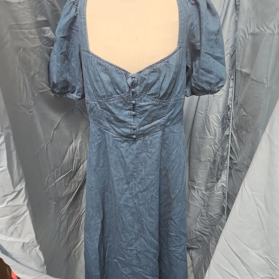 NOBODYS CHILD TULLA MIDI DENIM DRESS IN BLUE - UK 12