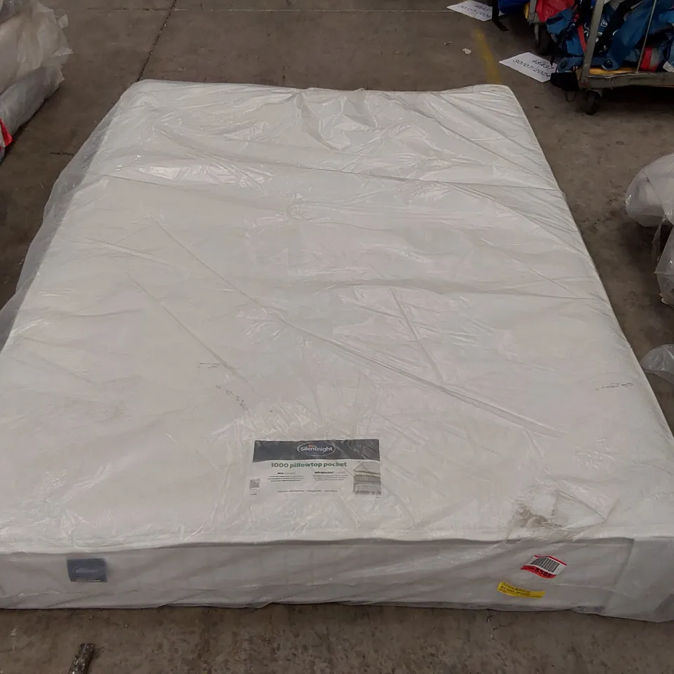 QUALITY BAGGED SILENTNIGHT ECO COMFORT PILLOW TOP POCKET SPRUNG 1000 KING SIZED MATTRESS 
