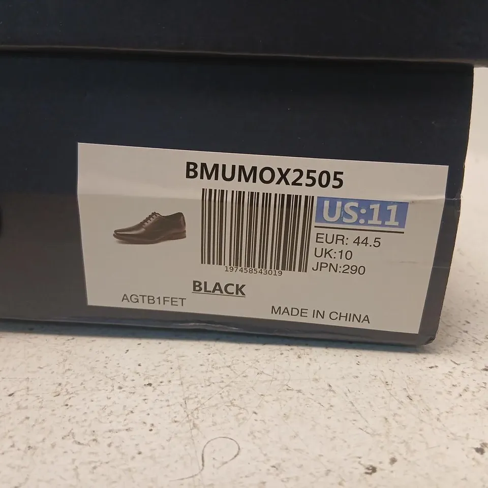 BRUNO MARC BLACK LEATHER OXFORD SHOES – UK 10 (US 11)