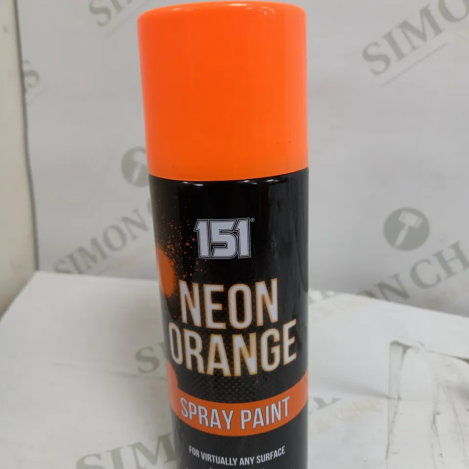 BOX OF 12 X 151 NEON ORANGE SPRAY PAINT 