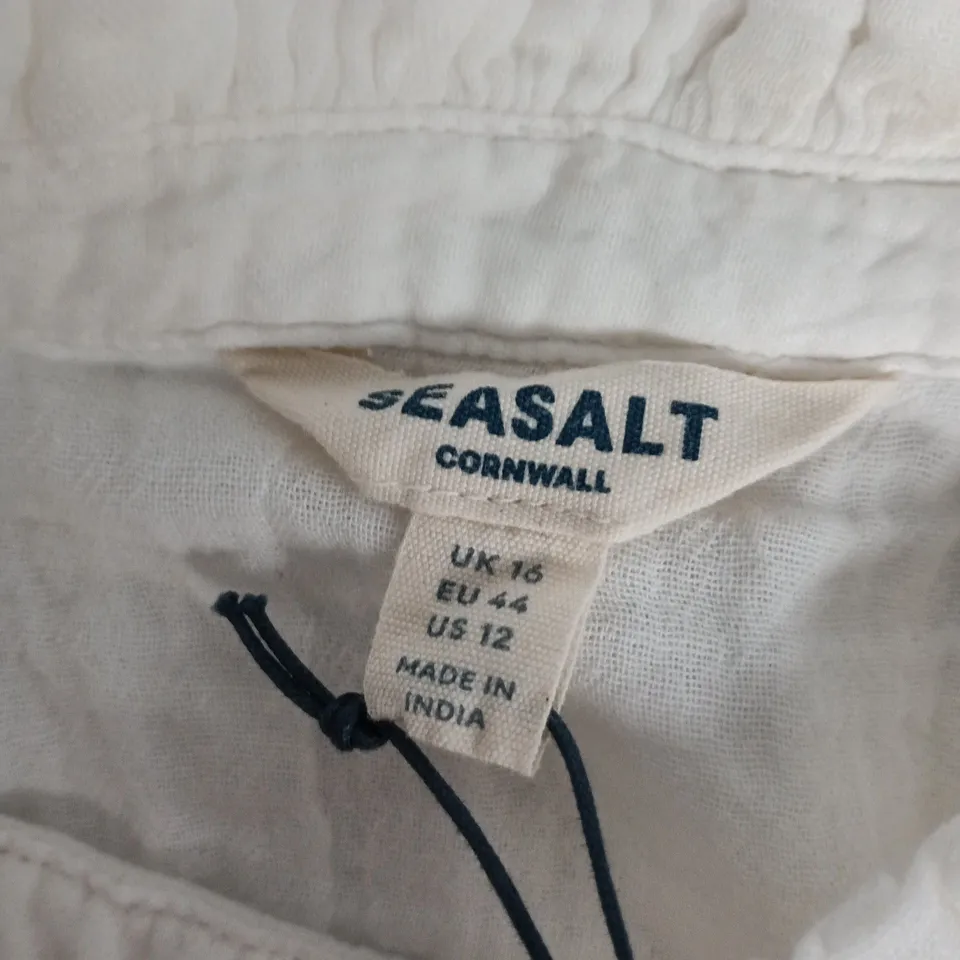 SEASALT CORNWALL SHORE PATH SHIRT IN CHALK - UK 16