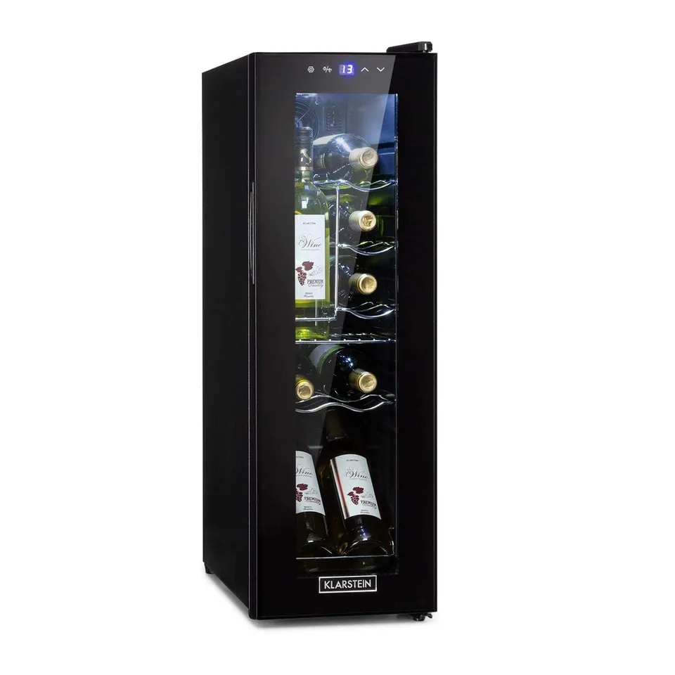 BOXED WINE FRIDGE REFRIGERATOR DRINKS COOLER 32L 12 BOTTLES TOUCH PANEL  BLACK