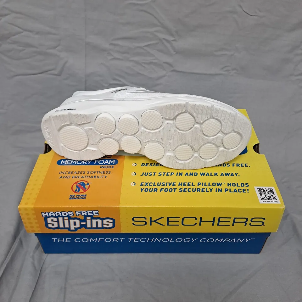 SKECHERS SLIP-INS WHITE SNEAKERS – BOXED - 6