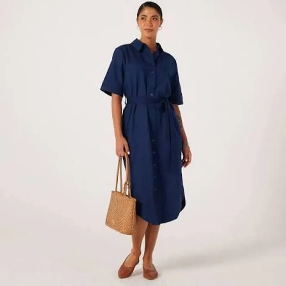 IZABEL LONDON COBALT SHIRT DRESS SIZE 18