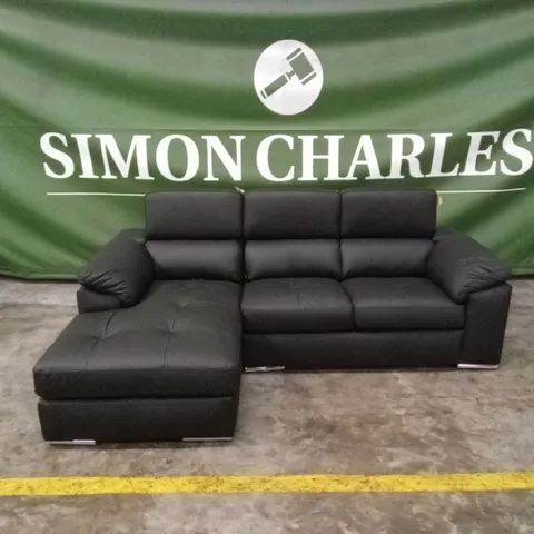 BRADY 100% PREMIUM LEATHER 3 SEATER LEFT-HAND CHAISE SOFA