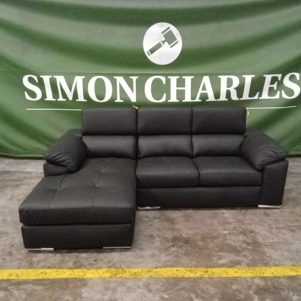 BRADY 100% PREMIUM LEATHER 3 SEATER LEFT-HAND CHAISE SOFA RRP £1499