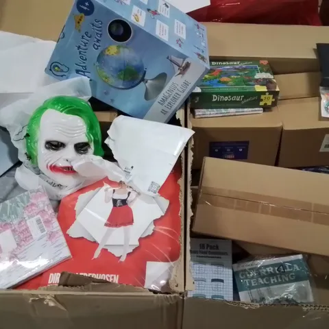 PALLET CONTAINING VARIOUS ASSORTED BOXED HOUSEHOLD ITEMS TO INCLUDE: CRAFT KITS, MASKS, PAINTING BY NUMBERS, KIDS GLOBE, PUZZLES, PHONES CASES AND LOTS MORE UNMARKED BOXED ITEMS