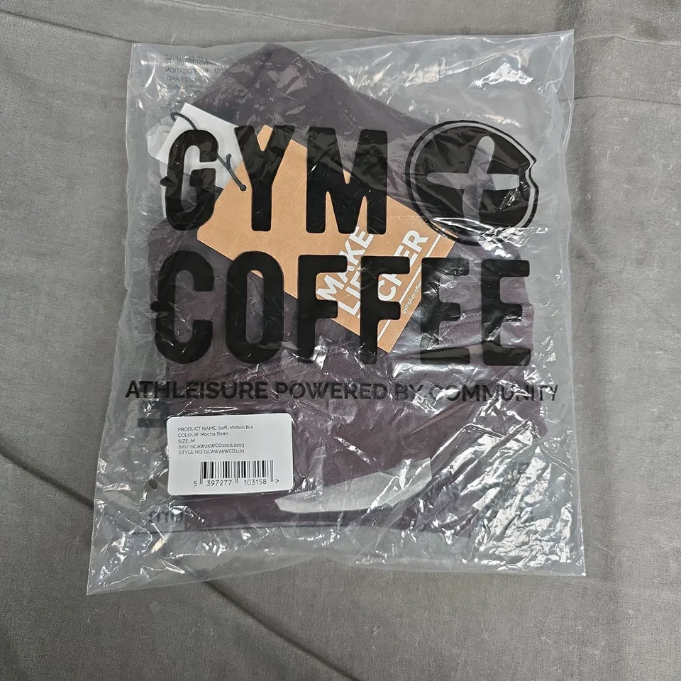 BAGGED GYM COFFEE SOFT-MOTION BRA – MOCHA BEAN – UK MEDIUM (M)
