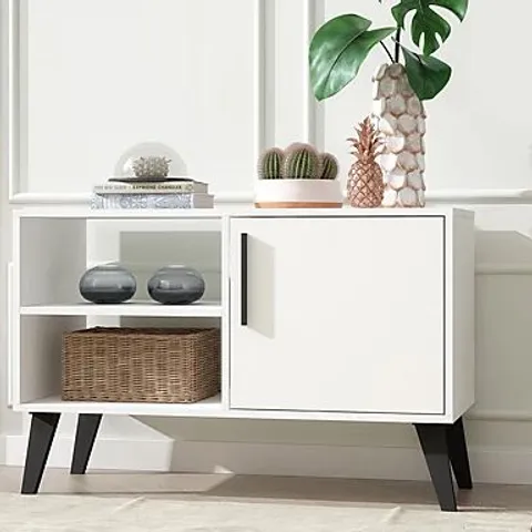 BRAND NEW BOXED ASPEN WHITE SIDEBOARD AND TV UNIT - 1 DOOR (1 BOX)