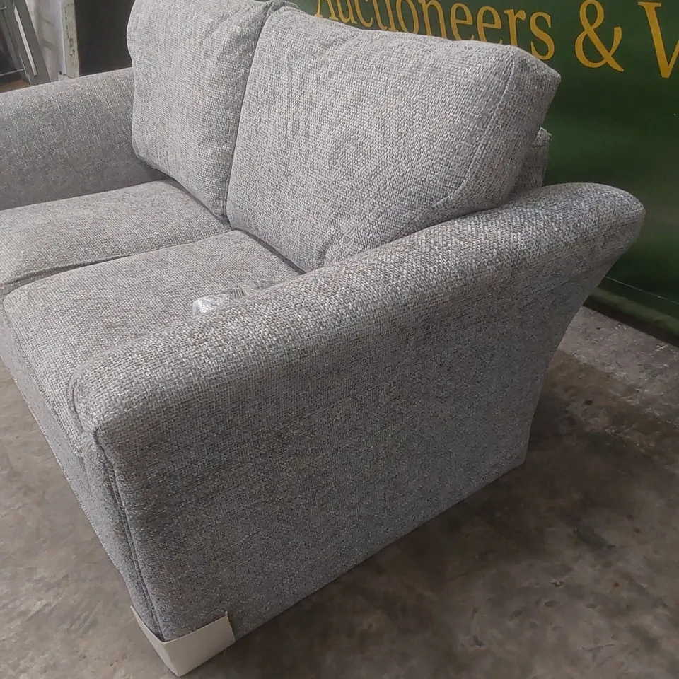 DESIGNER DURY CHUNKY WEAVE FIXED BACK 2 SEATER SOFA - GREY