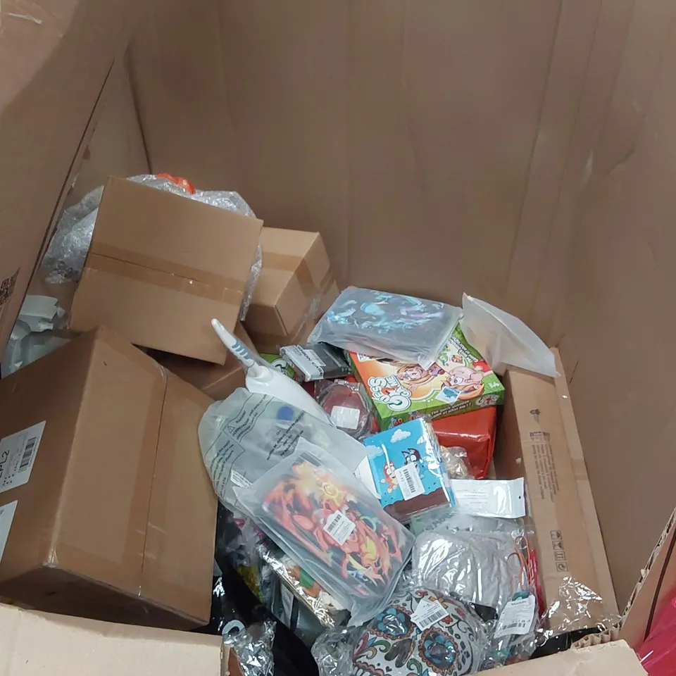 PALLET OF ASSORTED ITEMS INCLUDING: HILAND BIKE, CATE GATE, FRYING PAN, GUESS GAME, OVER DOOR STORAGE HOOK, CLOTHING ECT