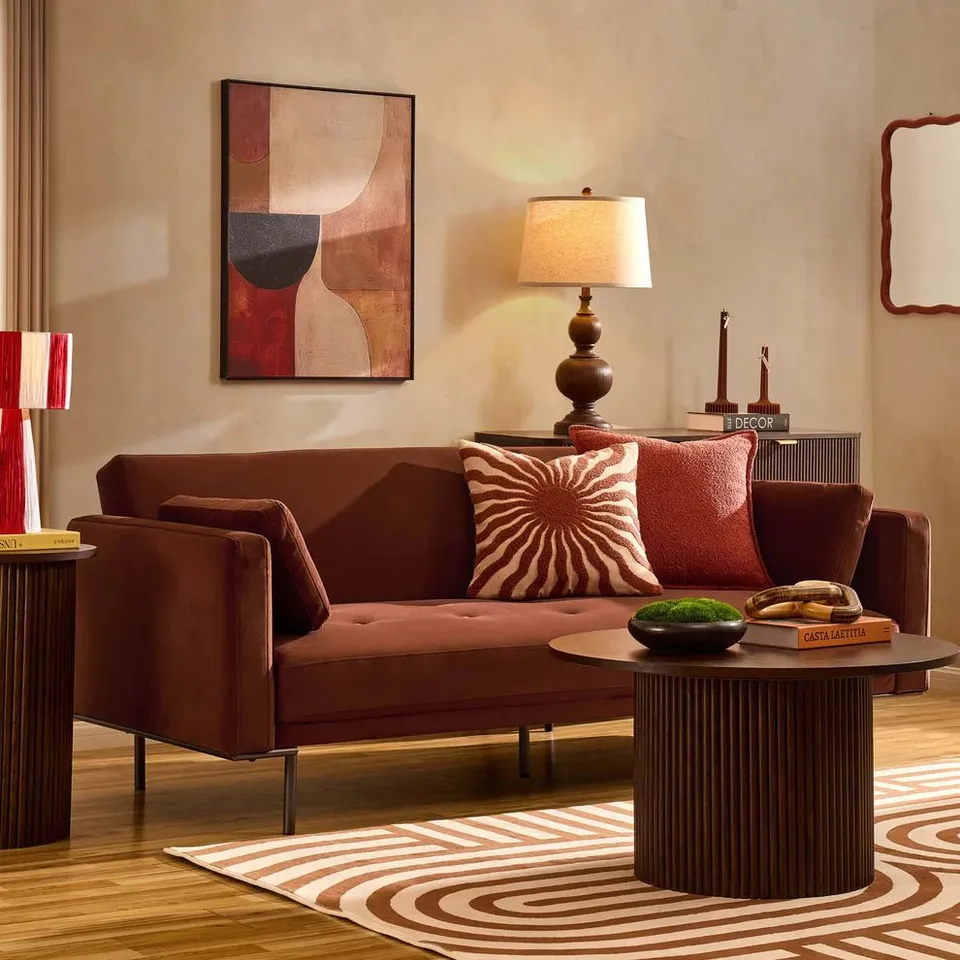 BOXED DUSK HUDSON CLICK CLACK SOFA BED - TERRACOTTA (1 BOX)