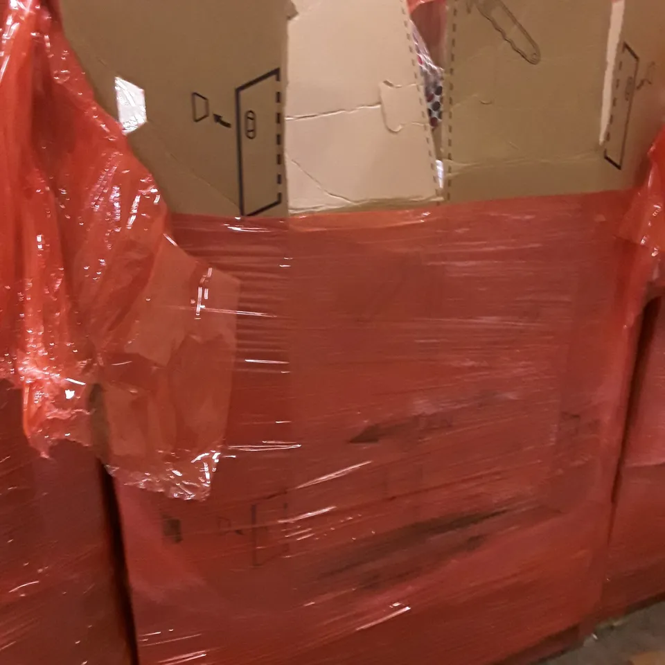 PALLET CONTAINING ASSORTED PRODUCTS INCLUDING SOLAR BATTERY CHARGER, LED CEILING LIGHT, HAMSTER CAGE & SANTA LIGHT