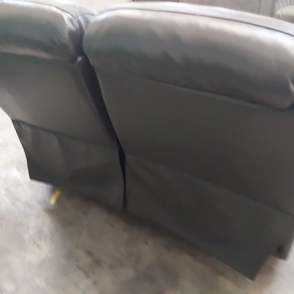 DESIGNER POWER RECLINING TWO SEATER SOFA CHARCOAL LEATHER 