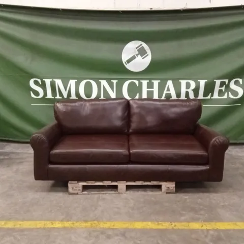 BAILEY 4 SEATER LEATHER SOFA - CHOCOLATE