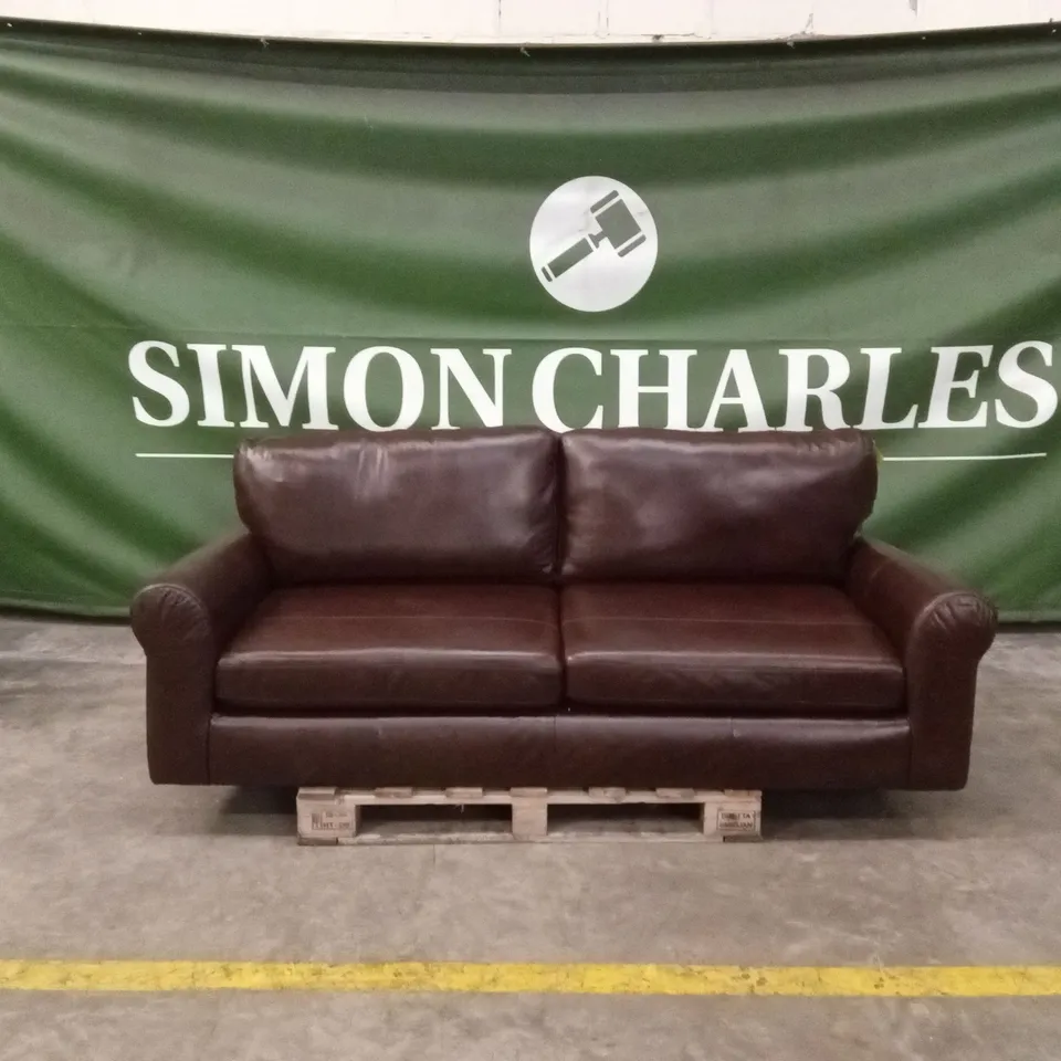 BAILEY 4 SEATER LEATHER SOFA - CHOCOLATE RRP £849