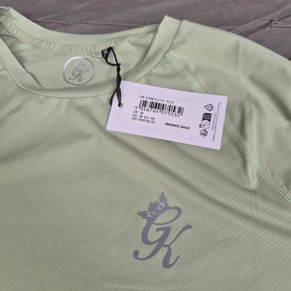 GK ENERGY TEE – WASHED SAGE, UK M