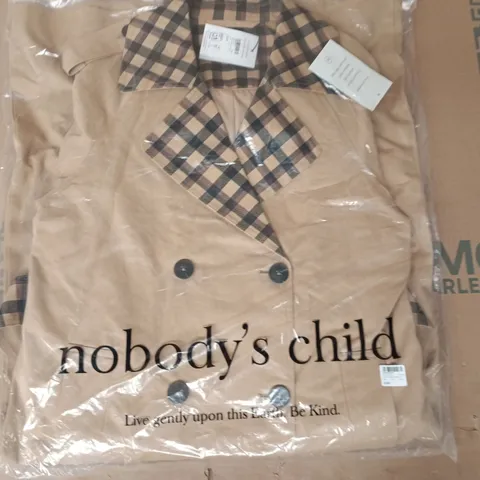 BAGGED NOBODY'S CHILD CONTRAST OKASAN TRENCH COAT IN CAMEL SIZE SMALL