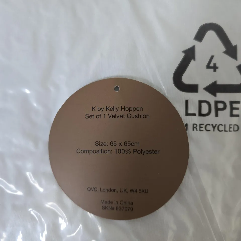 K BY KELLY HOPPEN VELVET CUSHION – SET OF 1, 65 X 65 CM