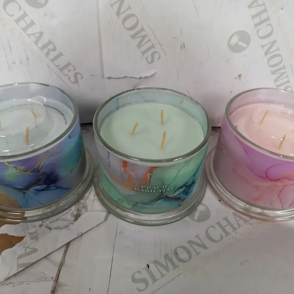 HOMEWORX BY HARRY SLATKIN SET OF HOME SANCTUARY 3 WICK CANDLES